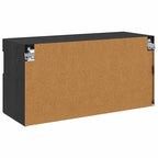 Mobile TV da parete con LED Rovere Nero 80 x 30 x 40 cm