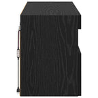 Mobile TV da parete con LED Rovere Nero 80 x 30 x 40 cm