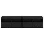 Mobiletti TV da Parete 2 pcs Rovere Nero 80 x 30 x 40 cm