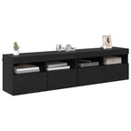 Mobiletti TV da Parete 2 pcs Rovere Nero 80 x 30 x 40 cm