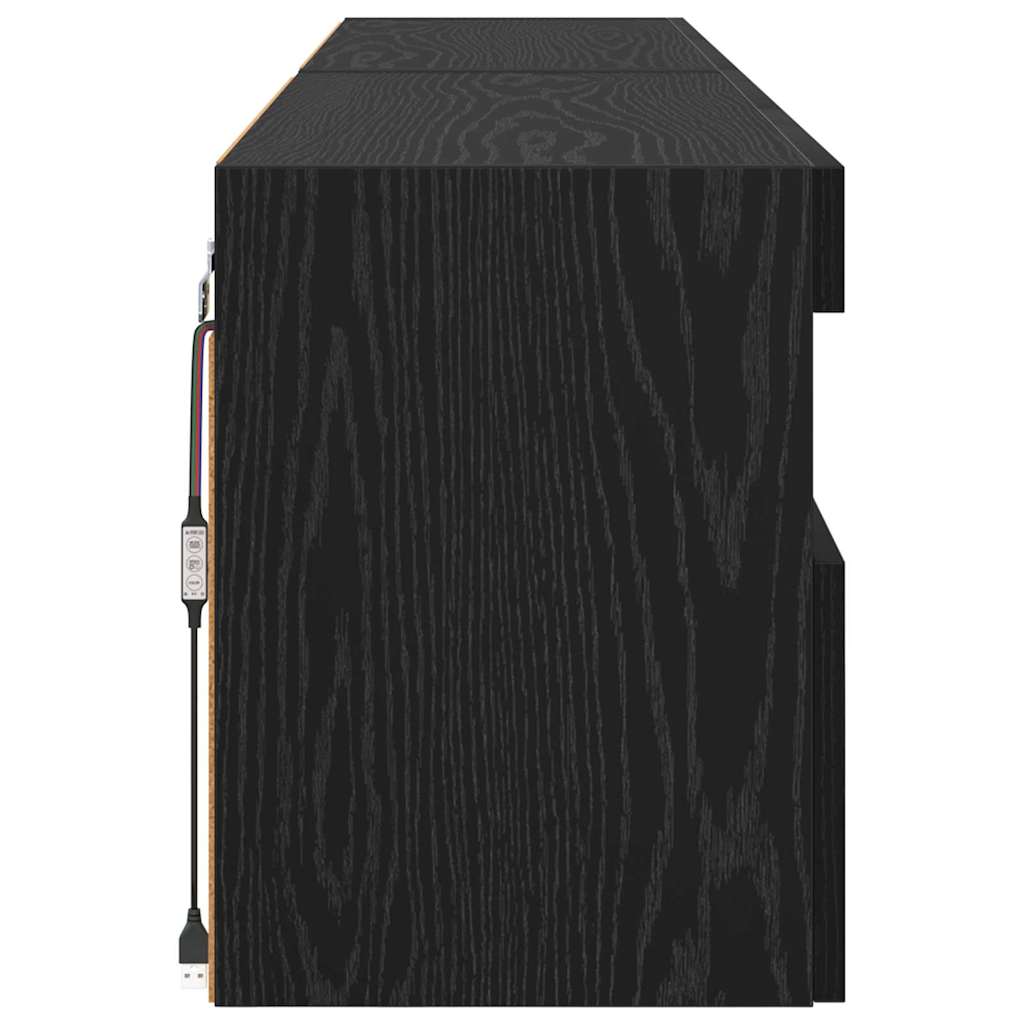 Mobiletti TV da Parete 2 pcs Rovere Nero 80 x 30 x 40 cm