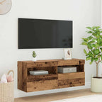 Mobile TV da parete con LED Legno vecchio 100 x 30 x 40 cm