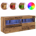 Mobile TV da parete con LED Legno vecchio 100 x 30 x 40 cm