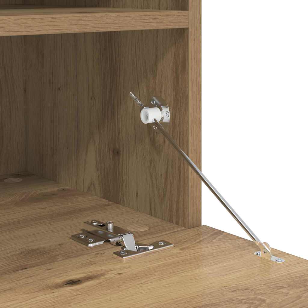 Mobile TV da parete con LED Rovere artigianale 100 x 30 x 40 cm