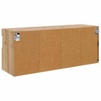 Mobile TV da parete con LED Rovere artigianale 100 x 30 x 40 cm