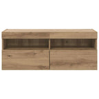 Mobile TV da parete con LED Rovere artigianale 100 x 30 x 40 cm
