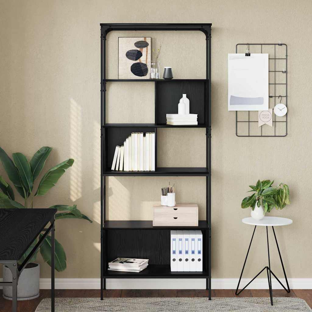 Libreria Rovere Nero 76 x 33 x 188,5 cm Legno multistrato