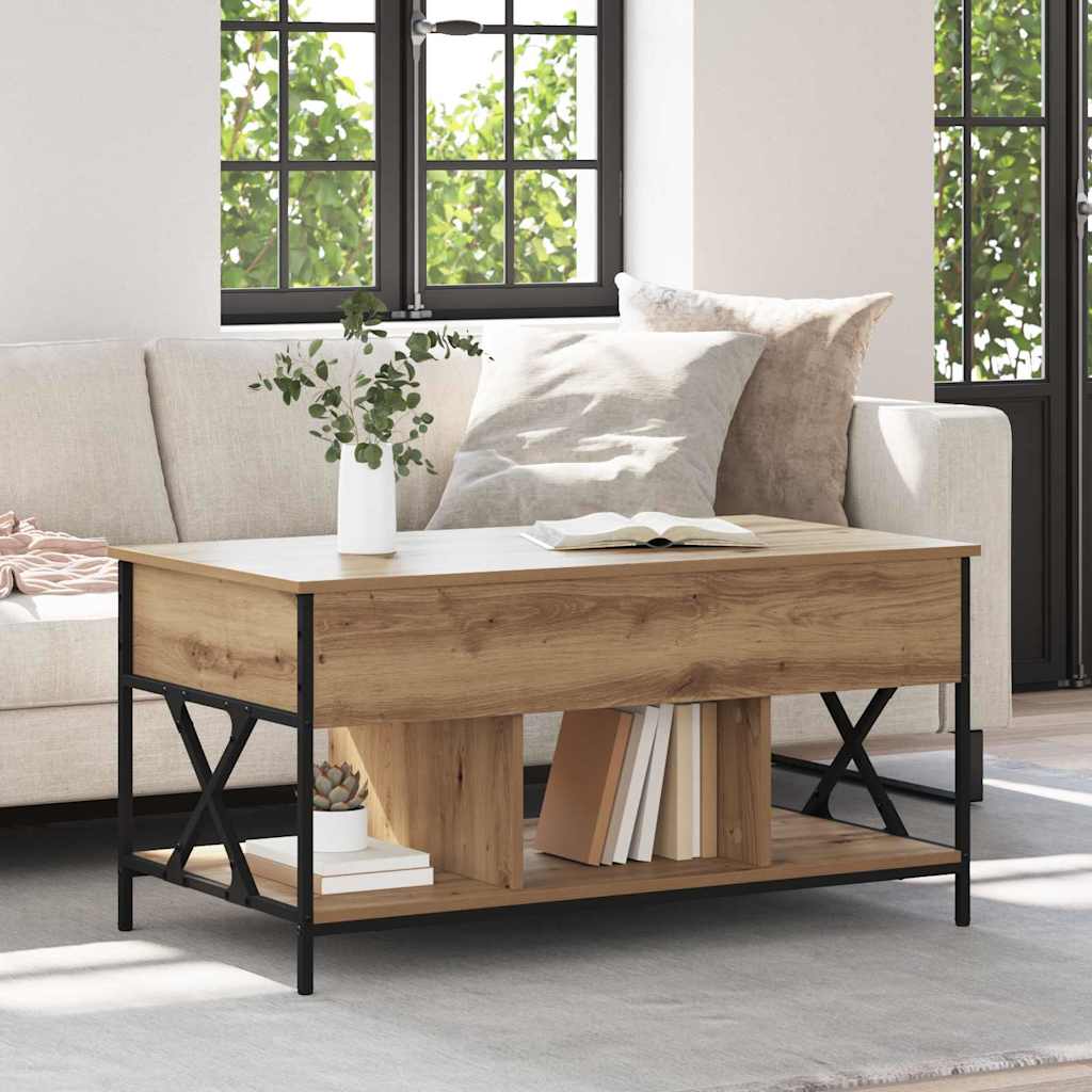 Tavolino da salotto Rovere artigianale 100 x 55 x 48.5 cm