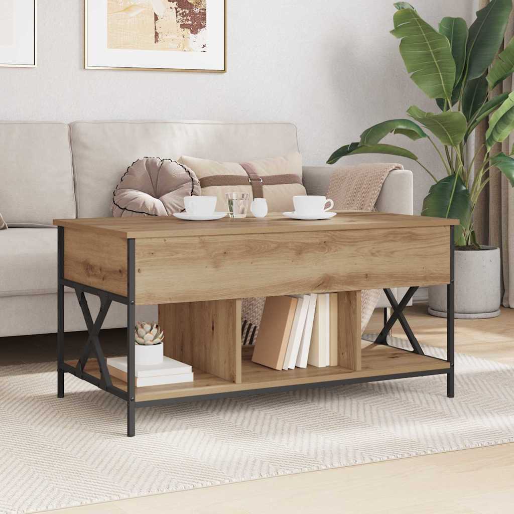Tavolino da salotto Rovere artigianale 100 x 55 x 48.5 cm
