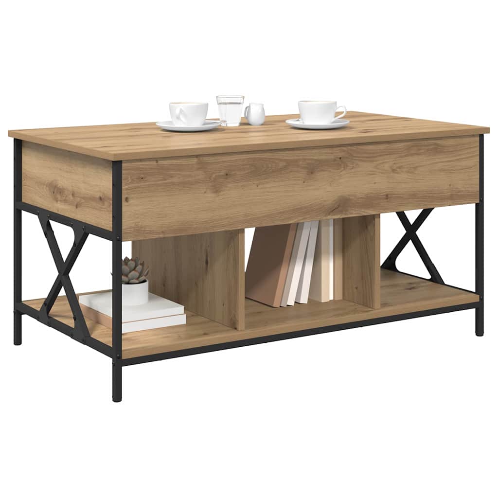 Tavolino da salotto Rovere artigianale 100 x 55 x 48.5 cm