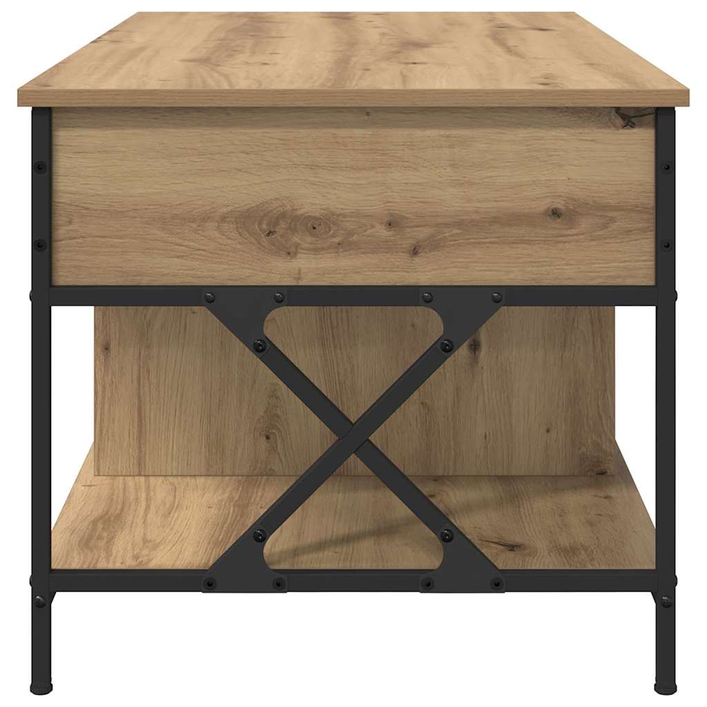 Tavolino da salotto Rovere artigianale 100 x 55 x 48.5 cm