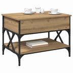 Tavolino da salotto Rovere artigianale 70x50x50cm