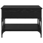 Tavolino da salotto Rovere Nero 70x50x50cm Legno multistrato