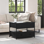Tavolino da salotto con cassetto Rovere Nero 70 x 50 x 54.5 cm