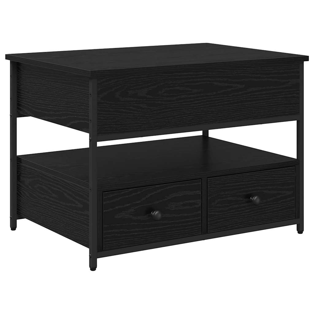 Tavolino da salotto con cassetto Rovere Nero 70 x 50 x 54.5 cm