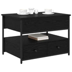 Tavolino da salotto con cassetto Rovere Nero 70 x 50 x 54.5 cm