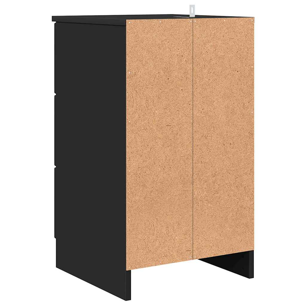 Armadio da Notte Nero 38 x 38 x 66 cm Legno multistrato
