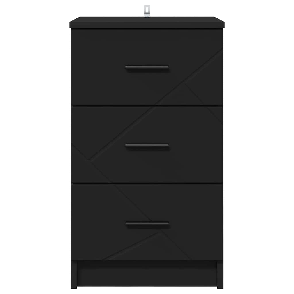 Armadio da Notte Nero 38 x 38 x 66 cm Legno multistrato