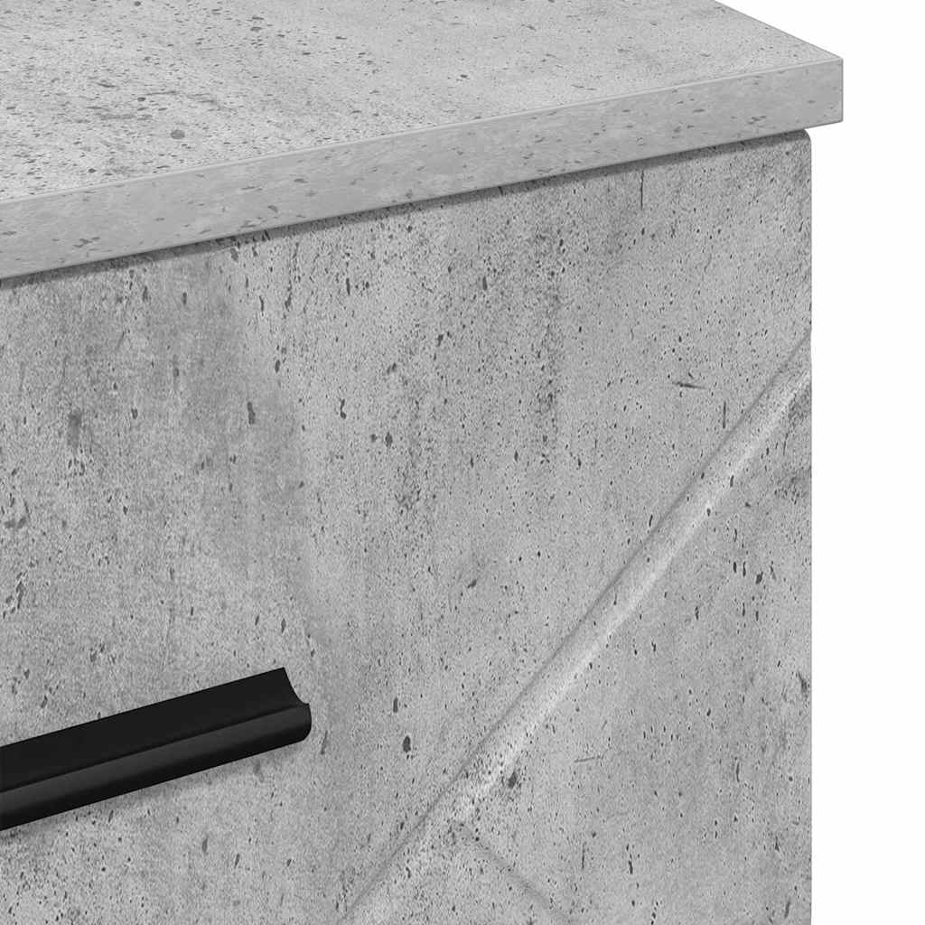 Armadio da Notte con cassetto Grigio cemento 38 x 38 x 66 cm