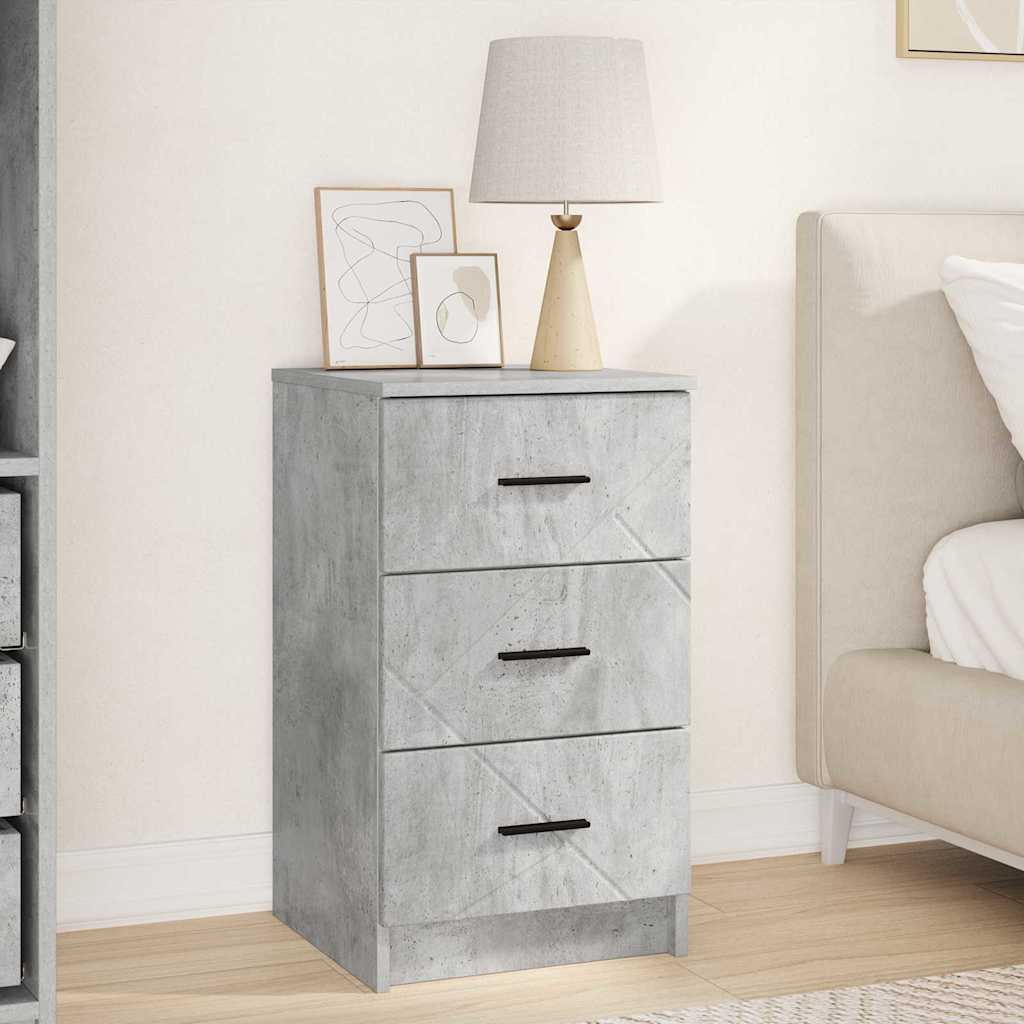 Armadio da Notte con cassetto Grigio cemento 38 x 38 x 66 cm
