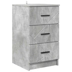 Armadio da Notte con cassetto Grigio cemento 38 x 38 x 66 cm
