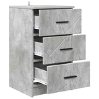 Armadio da Notte con cassetto Grigio cemento 38 x 38 x 66 cm