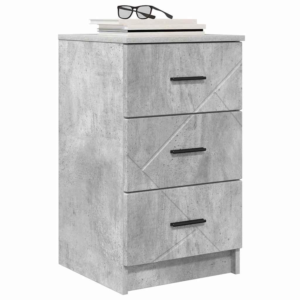 Armadio da Notte con cassetto Grigio cemento 38 x 38 x 66 cm
