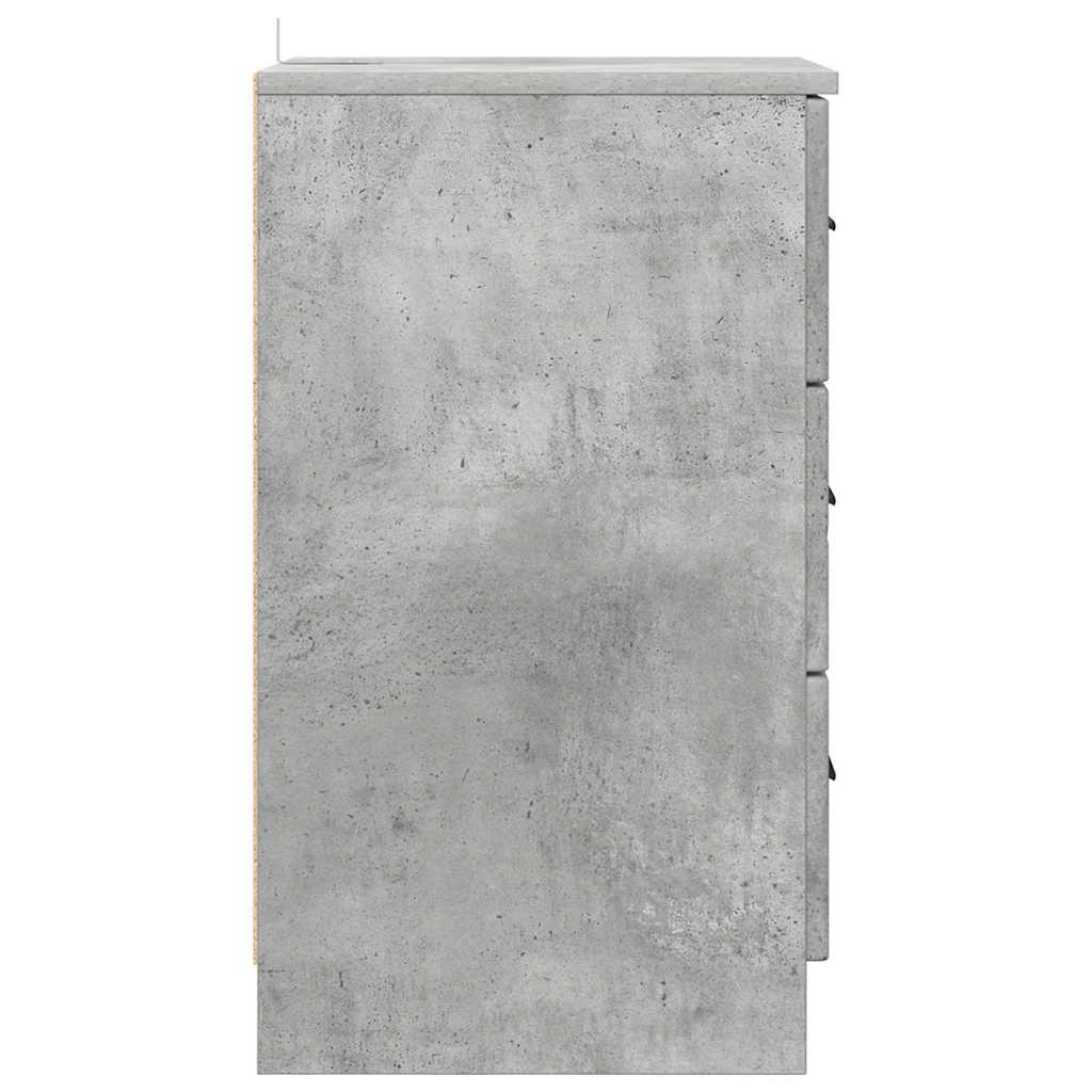 Armadio da Notte con cassetto Grigio cemento 38 x 38 x 66 cm