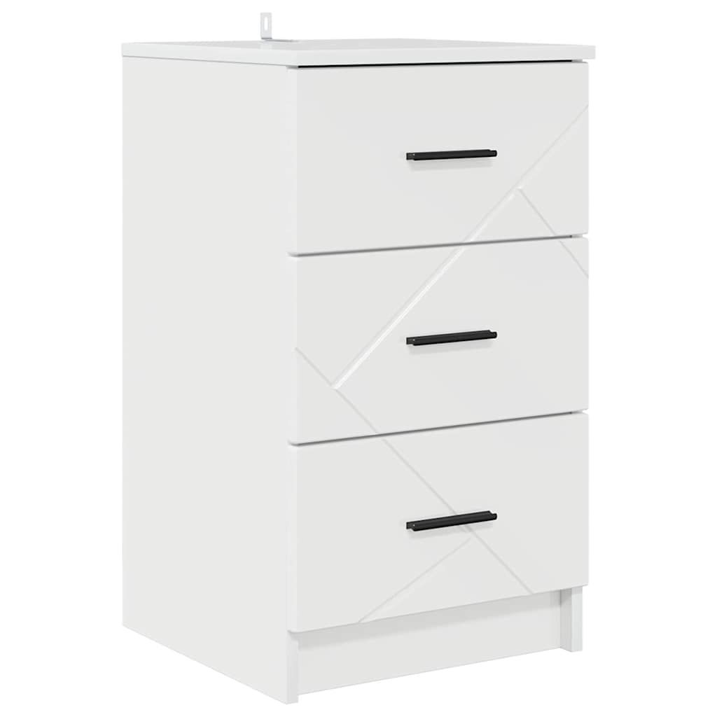 Armadio da Notte con cassetto Bianco lucido 38 x 38 x 66 cm