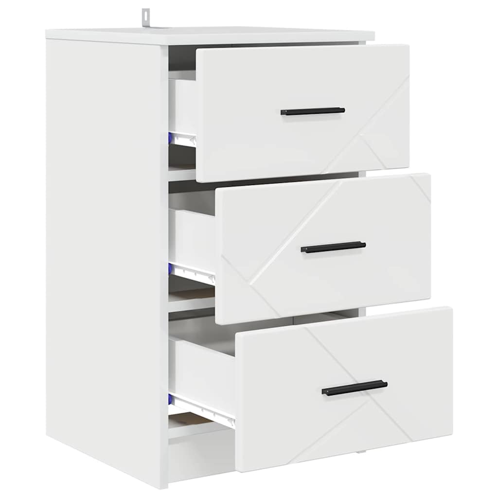 Armadio da Notte con cassetto Bianco lucido 38 x 38 x 66 cm