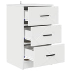 Armadio da Notte con cassetto Bianco lucido 38 x 38 x 66 cm