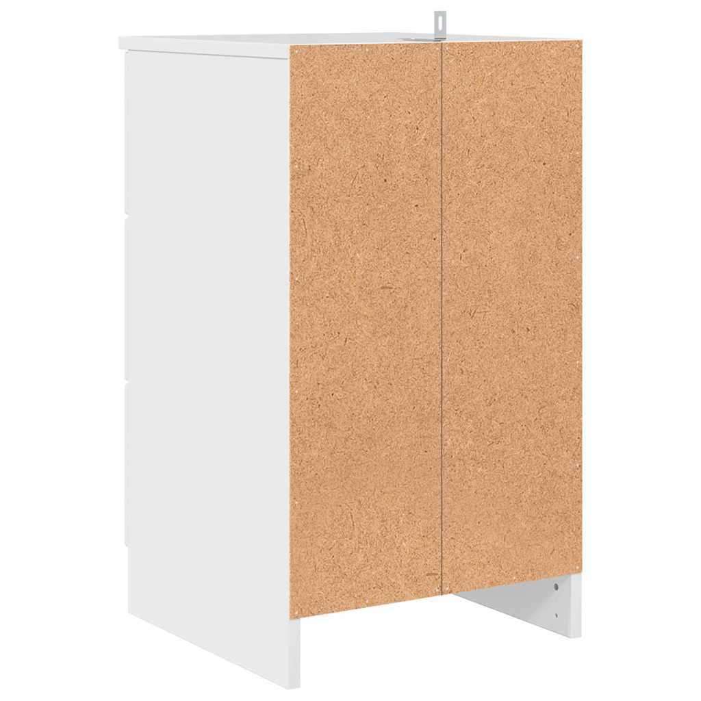 Armadio da Notte con cassetto Bianco lucido 38 x 38 x 66 cm