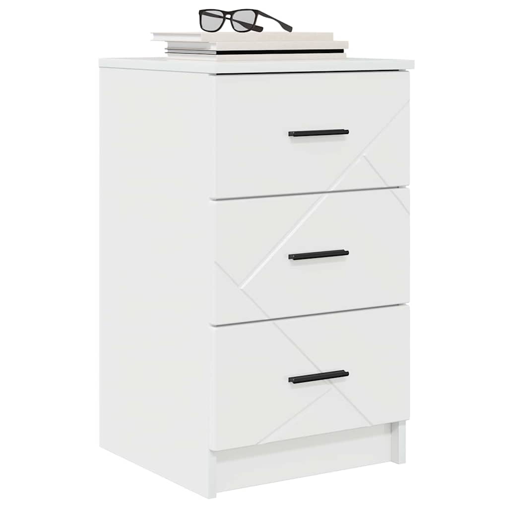 Armadio da Notte con cassetto Bianco lucido 38 x 38 x 66 cm