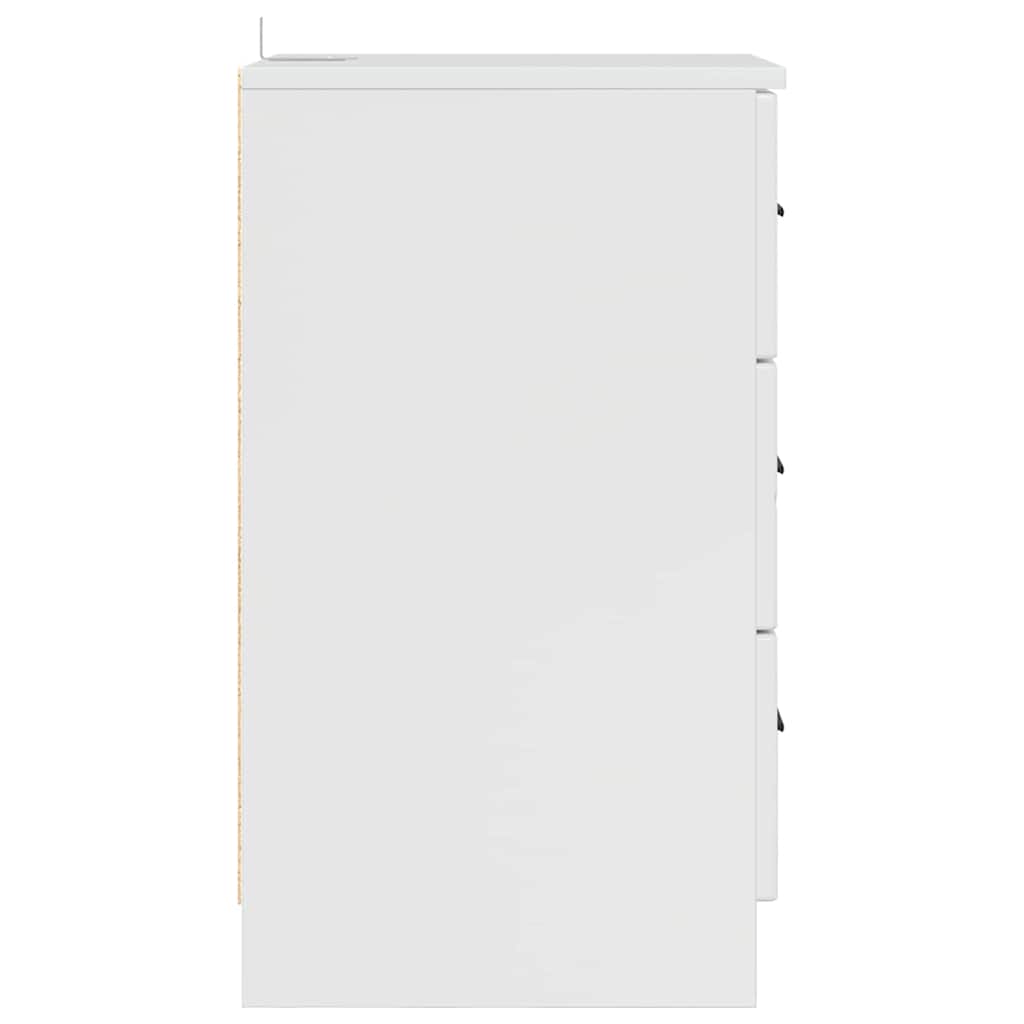 Armadio da Notte con cassetto Bianco lucido 38 x 38 x 66 cm