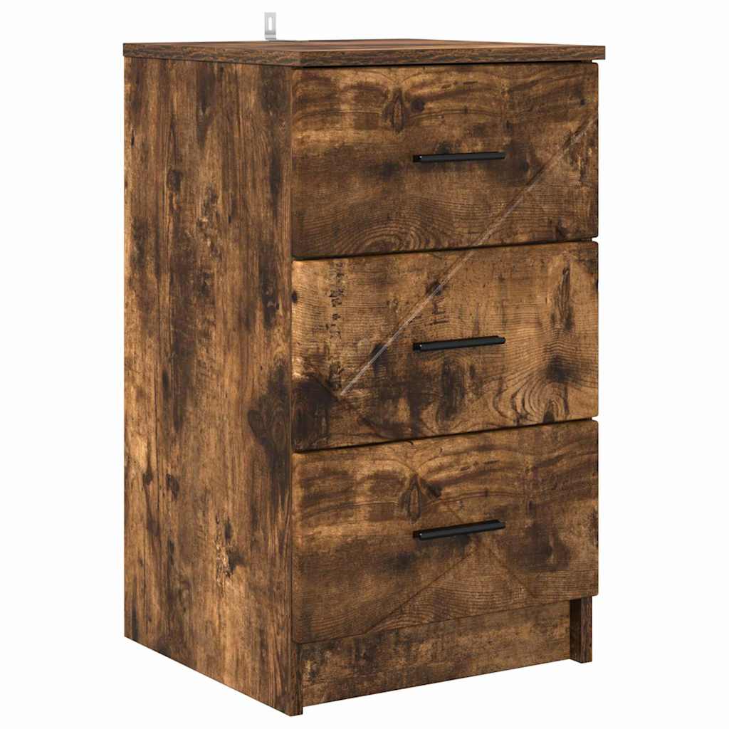 Armadio da Notte Rovere fumo 38 x 38 x 66 cm Legno multistrato