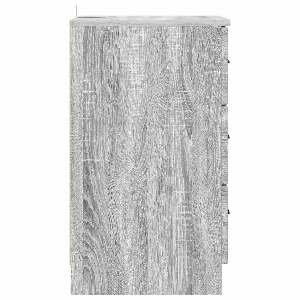 Armadio da Notte con cassetto Grigio sonoma 38 x 38 x 66 cm