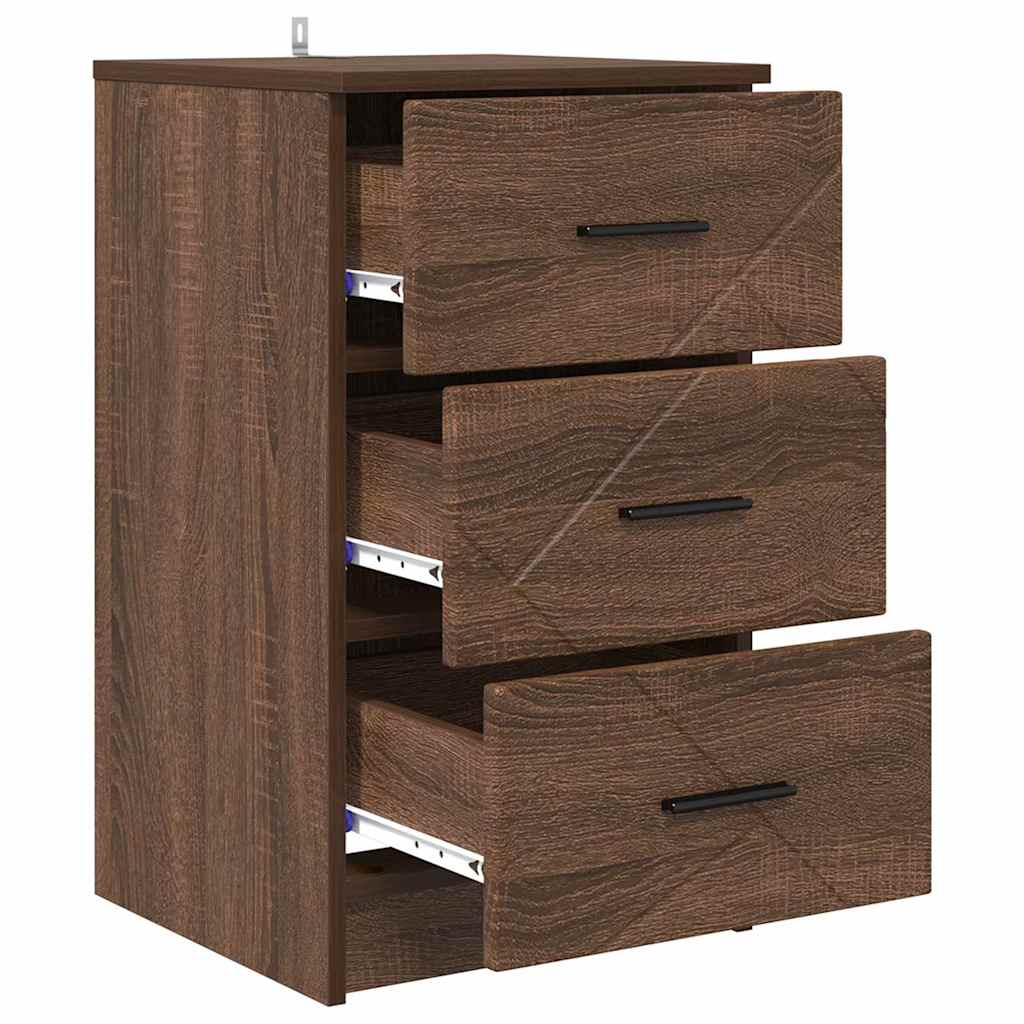 Armadio da Notte con cassetto Rovere marrone 38 x 38 x 66 cm