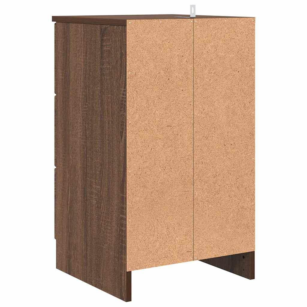 Armadio da Notte con cassetto Rovere marrone 38 x 38 x 66 cm