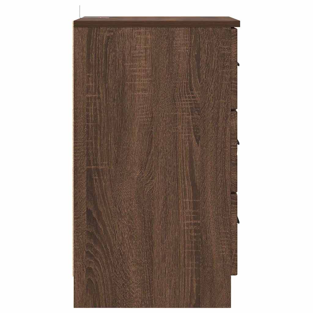 Armadio da Notte con cassetto Rovere marrone 38 x 38 x 66 cm
