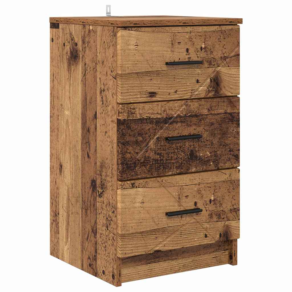 Armadio da Notte con cassetto Legno vecchio 38 x 38 x 66 cm