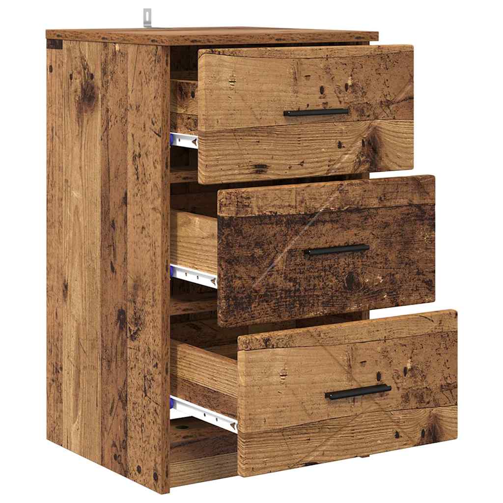 Armadio da Notte con cassetto Legno vecchio 38 x 38 x 66 cm