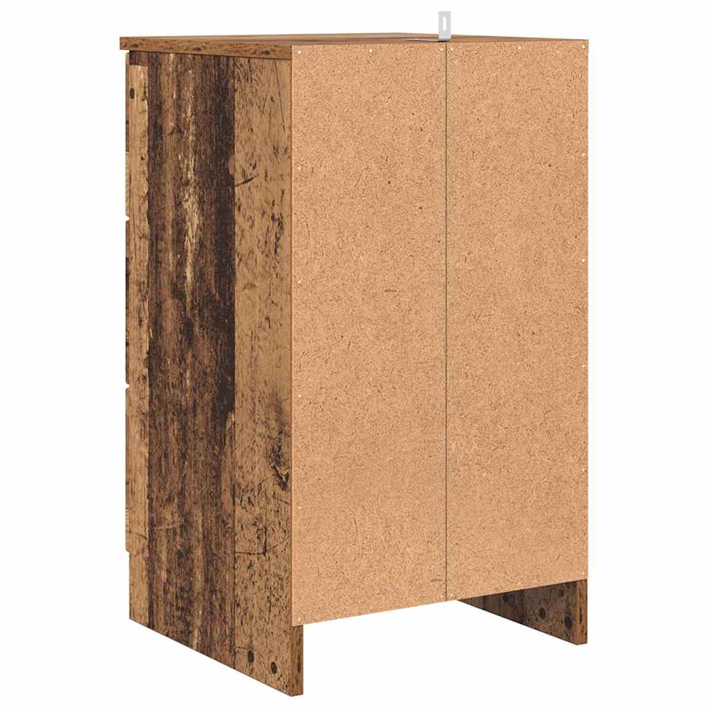 Armadio da Notte con cassetto Legno vecchio 38 x 38 x 66 cm