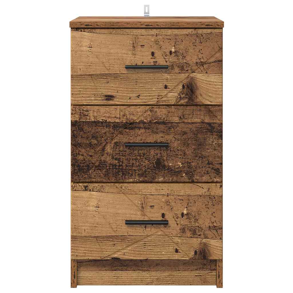 Armadio da Notte con cassetto Legno vecchio 38 x 38 x 66 cm