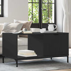 Tavolino da salotto con cassetto Rovere Nero 90 x 49 x 46 cm