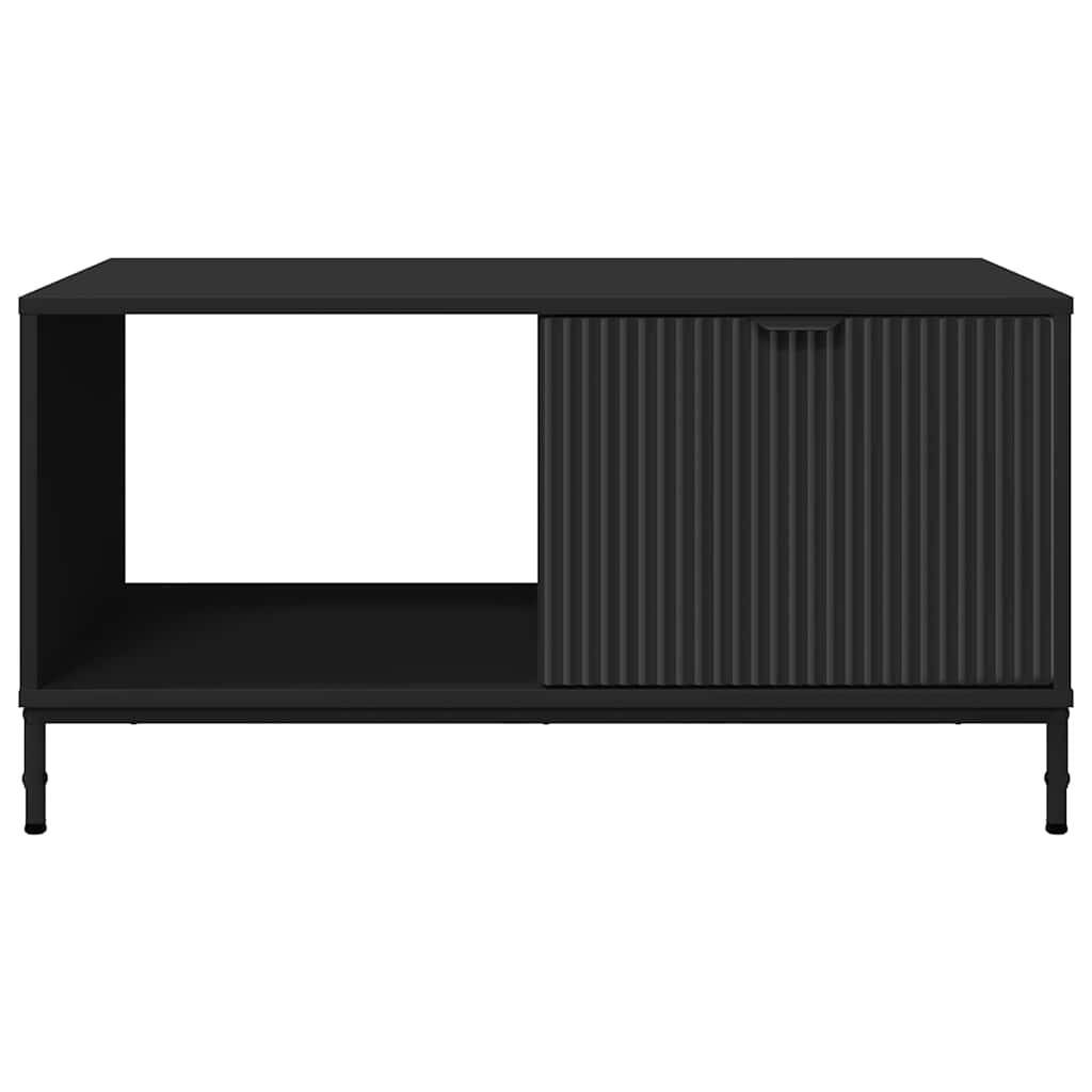 Tavolino da salotto con cassetto Rovere Nero 90 x 49 x 46 cm