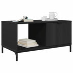 Tavolino da salotto con cassetto Rovere Nero 90 x 49 x 46 cm