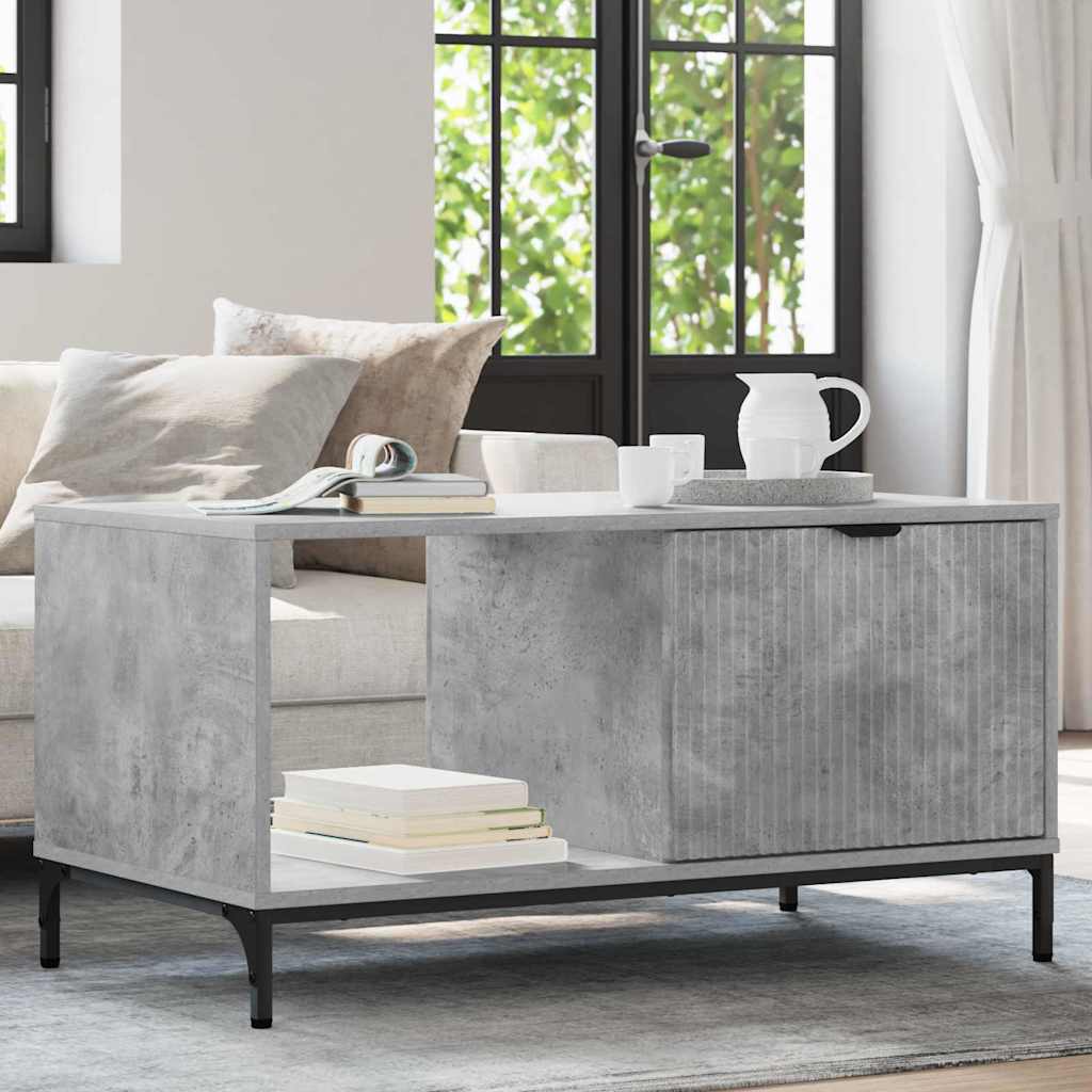 Tavolino da salotto con cassetto Grigio cemento 90 x 49 x 46 cm