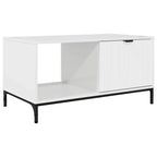 Tavolino da salotto con cassetto Bianco Lucido 90 x 49 x 46 cm
