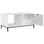 Tavolino da salotto con cassetto Bianco Lucido 90 x 49 x 46 cm