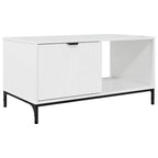 Tavolino da salotto con cassetto Bianco Lucido 90 x 49 x 46 cm